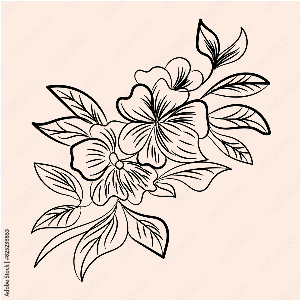 Hand drawn flat design simple flower outline
Hand drawn flat design simple flower outline