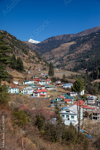 Beautiful Sherpa village of Junbesi in Solukhumbu, Nepal. photo