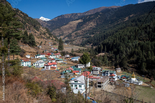 Beautiful Sherpa village of Junbesi in Solukhumbu, Nepal. photo