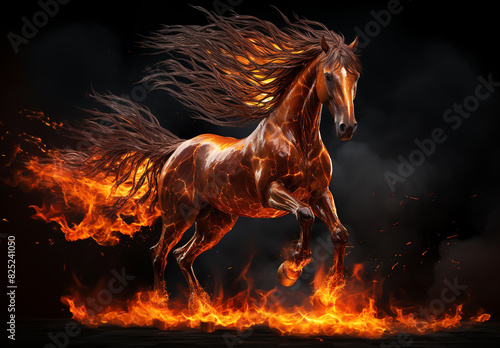 Fire horse. Mystical creatures