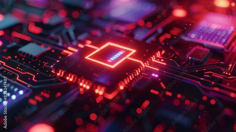 Futuristic interface with glowing lights and digital elements for tech or gaming projects Futuristic interface with glowing lights and digital elements for tech or gaming projects