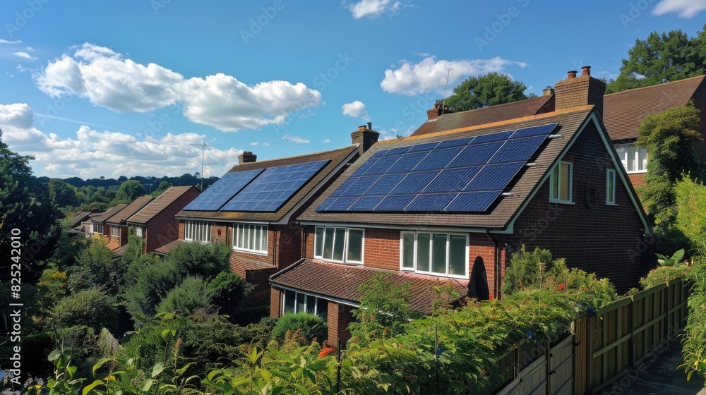Black Samsung Solar Panels Installed on a Typical UK Terraced House Black Samsung Solar Panels Installed on a Typical UK Terraced House