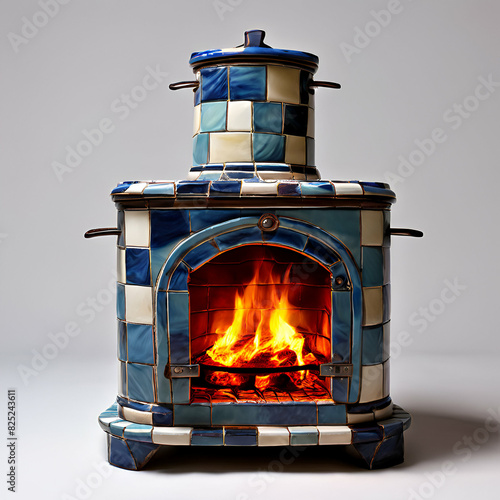 tiled stove tiled stove fire, wood, home, heat, warm, room, hot, heating, winter, indoors,white and gary background, photo