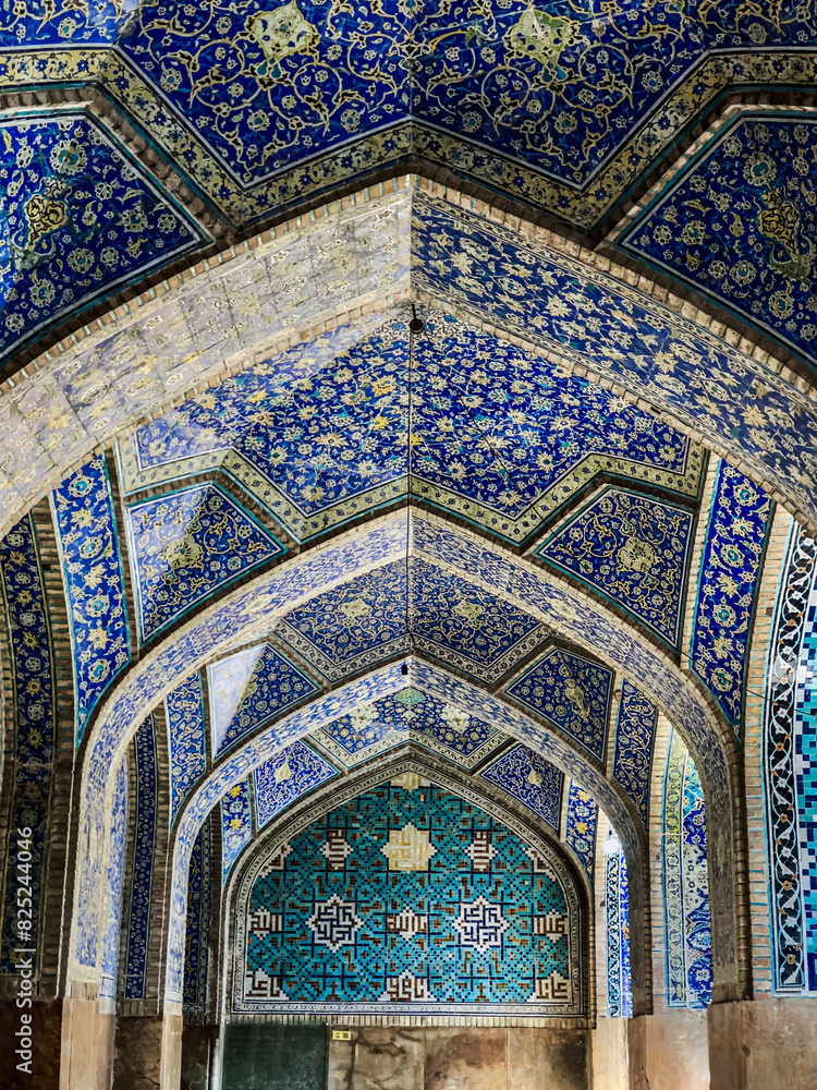 Persian Blue Tilework in Isfahan Mosque Persian Blue Tilework in Isfahan Mosque