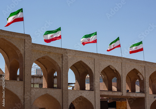 Iranian Flags in Traditional Setting photo