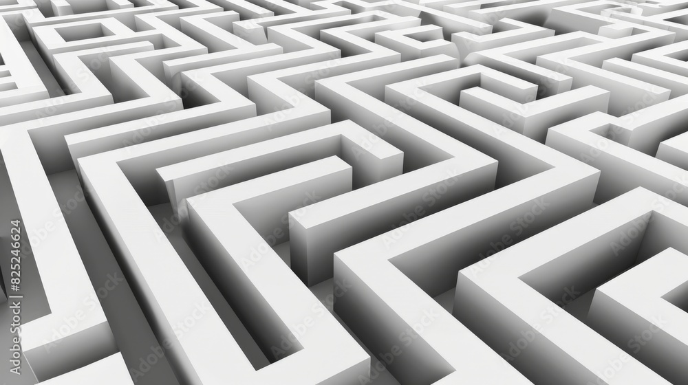 3D illustration of a complex maze. 3D illustration of a complex maze.