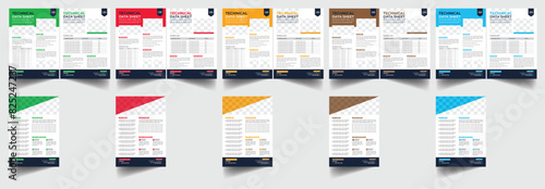 Technical Data Sheet layout template. Product Catalogue & modern a4 product catalog design template, Minimalist product brochure template design, A4 flyer, corporate flyer, business flyer, catalog