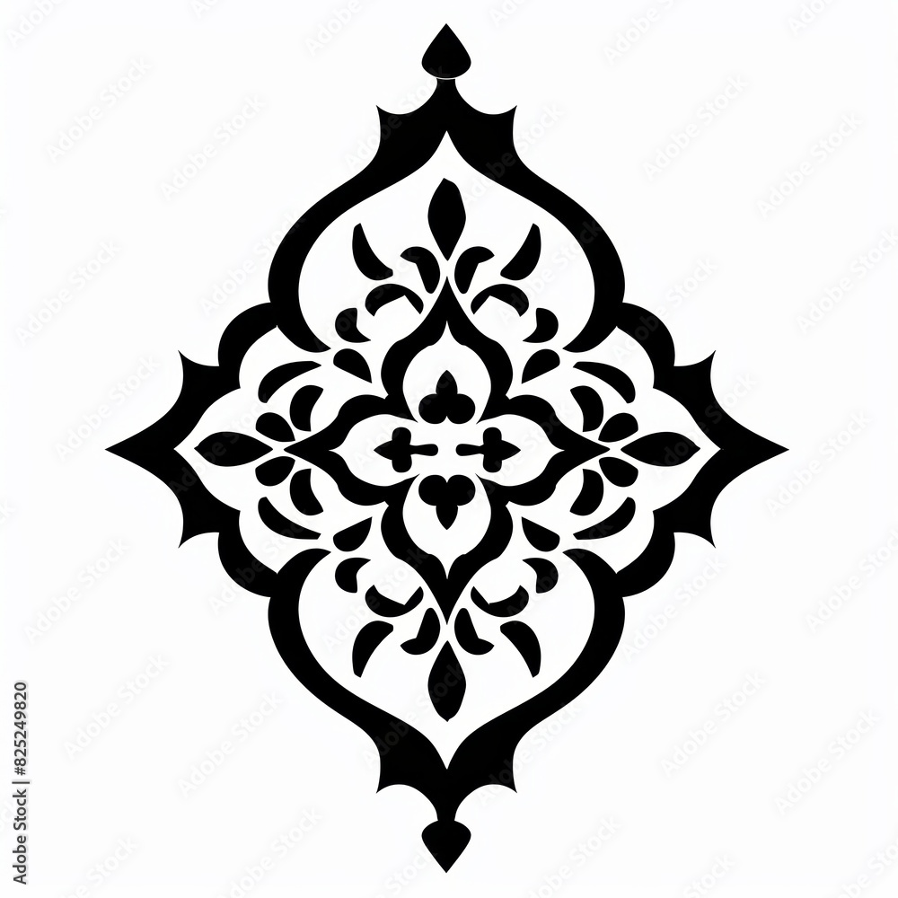 black moroccan shape on white background black moroccan shape on white background
