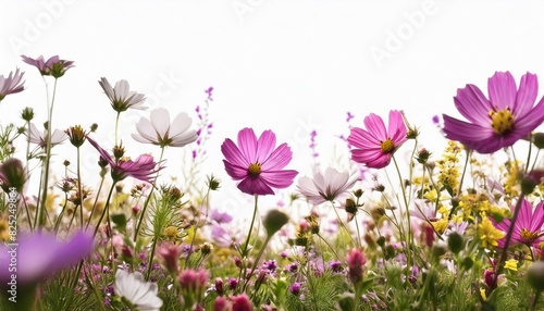  flower field border isolated on white background © Marko