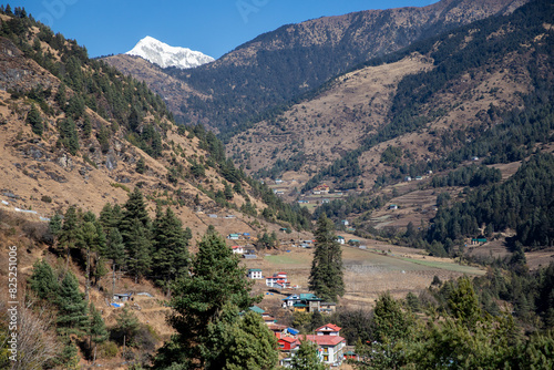 Beautiful Sherpa village of Junbesi in Solukhumbu, Nepal. photo