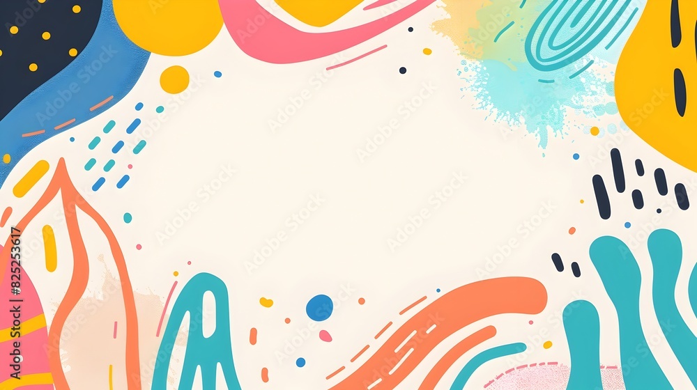 Vibrant Doodle Border Frame with Blank Space for Pride Messaging Vibrant Doodle Border Frame with Blank Space for Pride Messaging