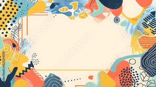 Vibrant Geometric Doodle Border Design with Blank Space for Teachers Day Message