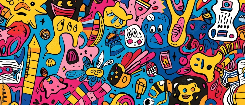 Vibrant Doodle Border Design with Playful Icons and Patterns for Juneteenth Background or Creative Notebook Mockup Vibrant Doodle Border Design with Playful Icons and Patterns for Juneteenth Background or Creative Notebook Mockup