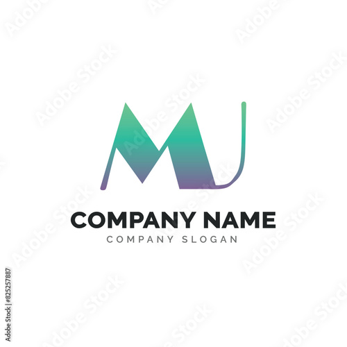 Letter MU logo design, vector logo design 