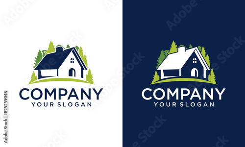 Creative Pines house residence logo vector design template, vector illustration of pine home good for real estate logo
