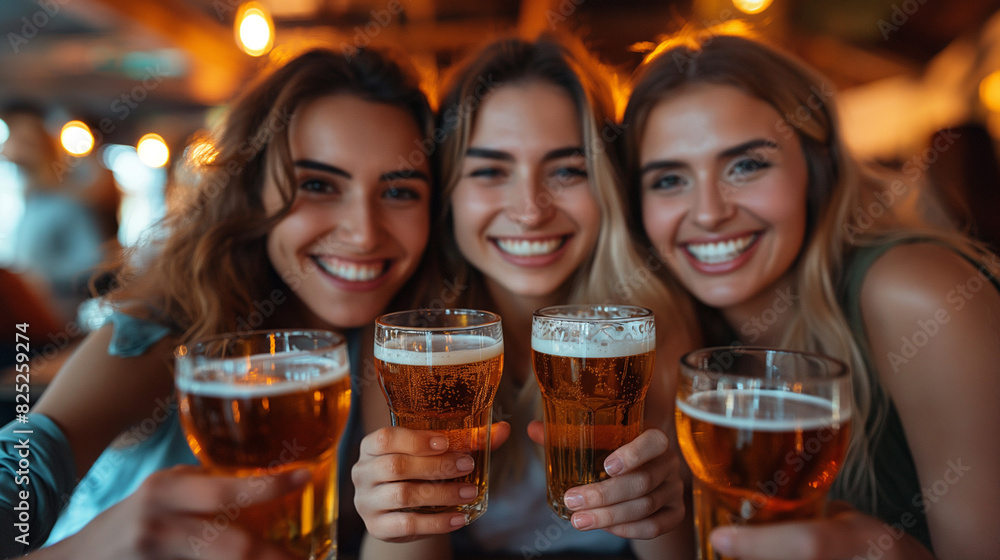 Charming young women drinking alcoholic cocktails during weekend celebration at night club. Female friends in trendy dresses having fun, laughing and chatting at bar. Charming young women drinking alcoholic cocktails during weekend celebration at night club. Female friends in trendy dresses having fun, laughing and chatting at bar.
