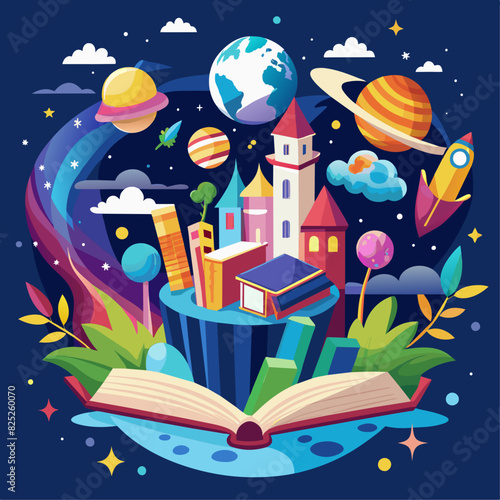 The magical world of books. Knowledge and exciting adventures.