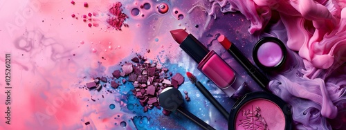 make-up background, cosmetic background, copy space, place for text