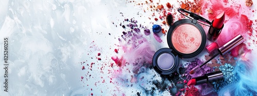 make-up background, cosmetic background, copy space, place for text