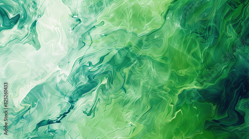 Eco-friendly abstract green and white marbled background in ecological art style