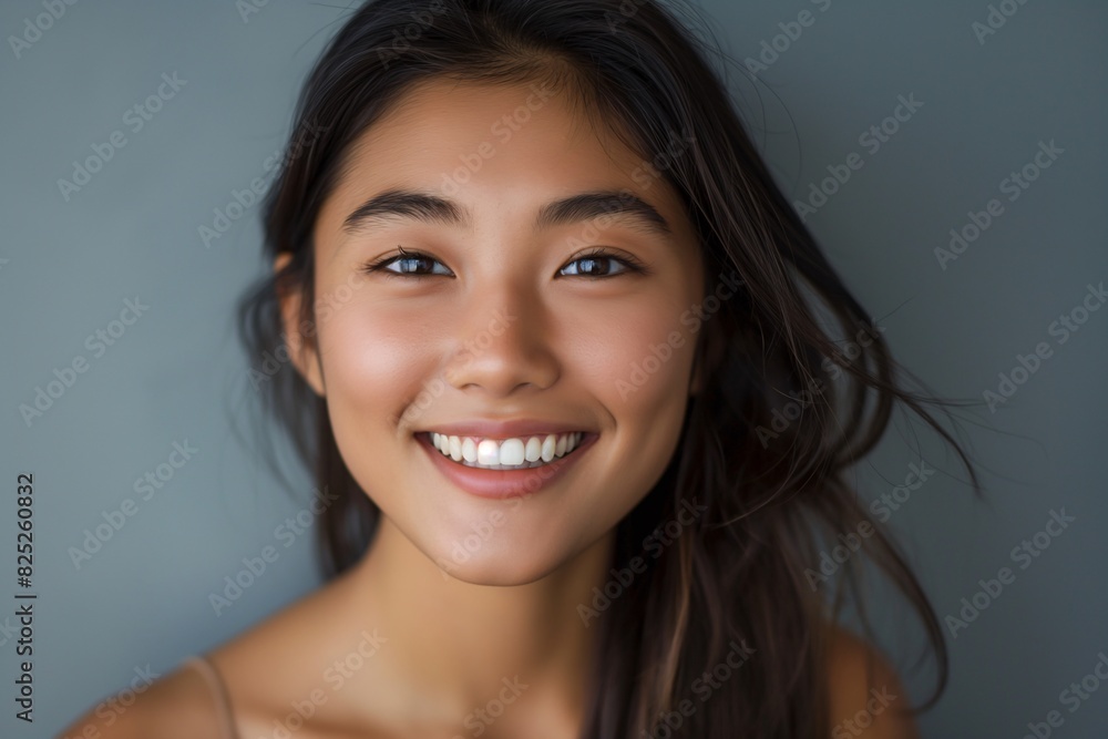 Headshot of Beautiful Smiling Young Asian Woman Looking at the Camera with Joy and Confidence. Headshot of Beautiful Smiling Young Asian Woman Looking at the Camera with Joy and Confidence.