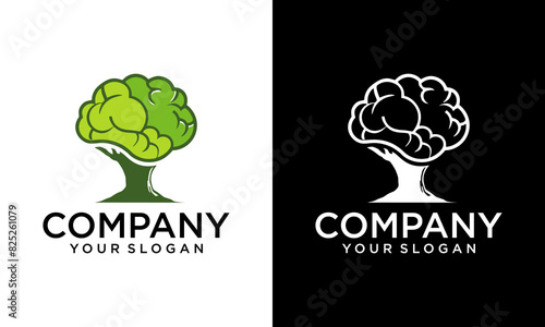 Creative tree brain logo concept. human mind, growth , innovation, thinking, symbol stock illustration