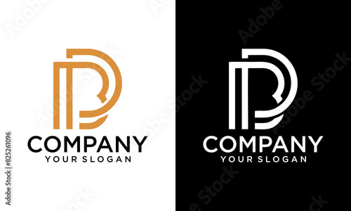 Creative BD db letter design logo logotype icon concept with serif font and Modern elegant style look vector