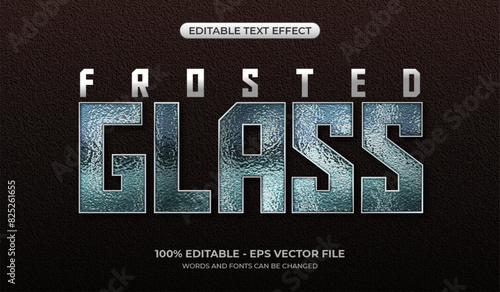 Frosted Glass text effect. Editable glass texture text effect. Gamer logo typography design