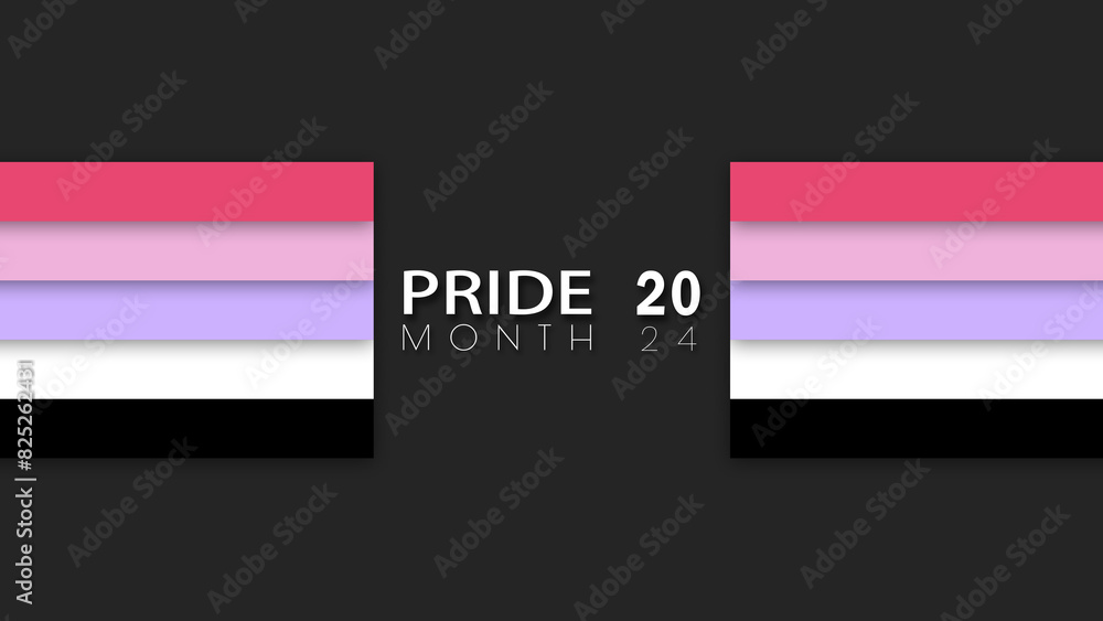 Fototapeta premium Happy Pride Month Reciprosexual Pride Flag Horizontal Wall Background