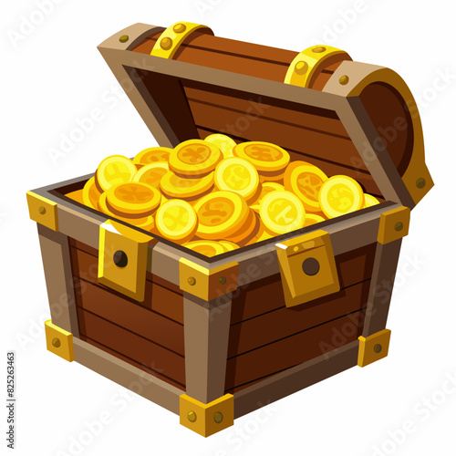 Treasure Chest Full of Gold Coins 