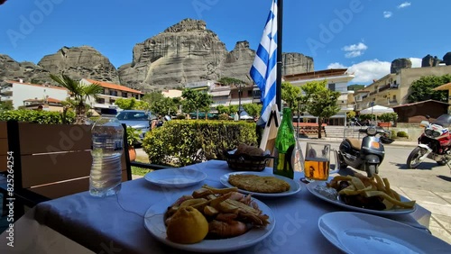Scenic Outdoor Dining with Greek Cuisine and Meteora View, zoom out photo