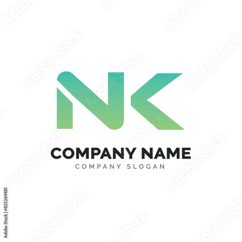 Free Download Letter NK logo design, vector logo design  - GFXLoad