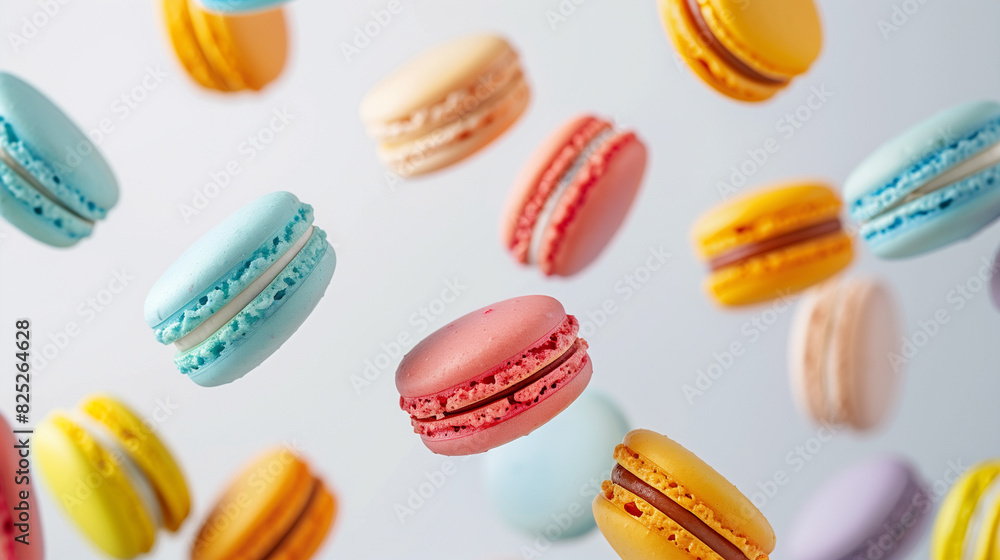Colorful macaroons on white background Colorful macaroons on white background