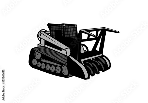 Skid Steer Mulcher Design Illustration vector eps format , suitable for your design needs, logo, illustration, animation, etc.