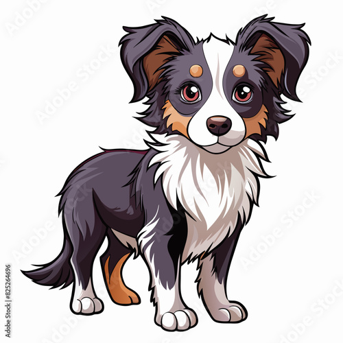 border collie puppy isolated on transparent background cutout