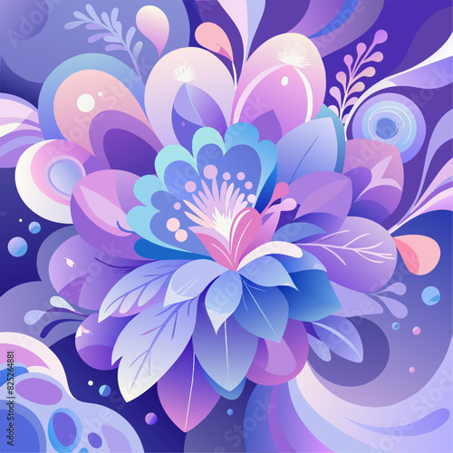 an ethereal blend of lilac and periwinkle abstract blooming shape
