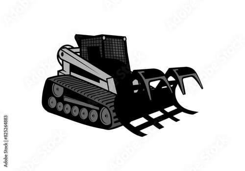 Skid Steer Grapple Design Illustration vector eps format , suitable for your design needs, logo, illustration, animation, etc.