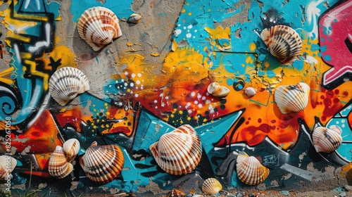 Shell Symphony: A Coastal Wall Adorned With Natures Treasures photo