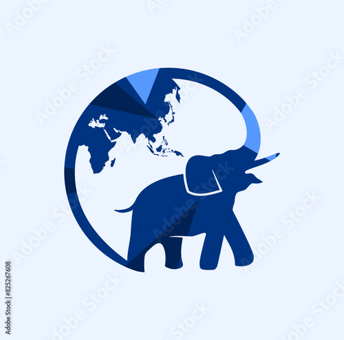 Elephant world Logo Design Illustration vector eps format , suitable for your design needs, logo, illustration, animation, etc.