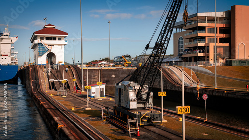 Crossing the Panama Canal on a boat