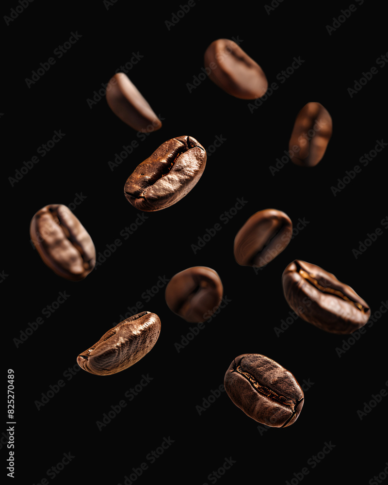 Obraz premium coffee beans on black background