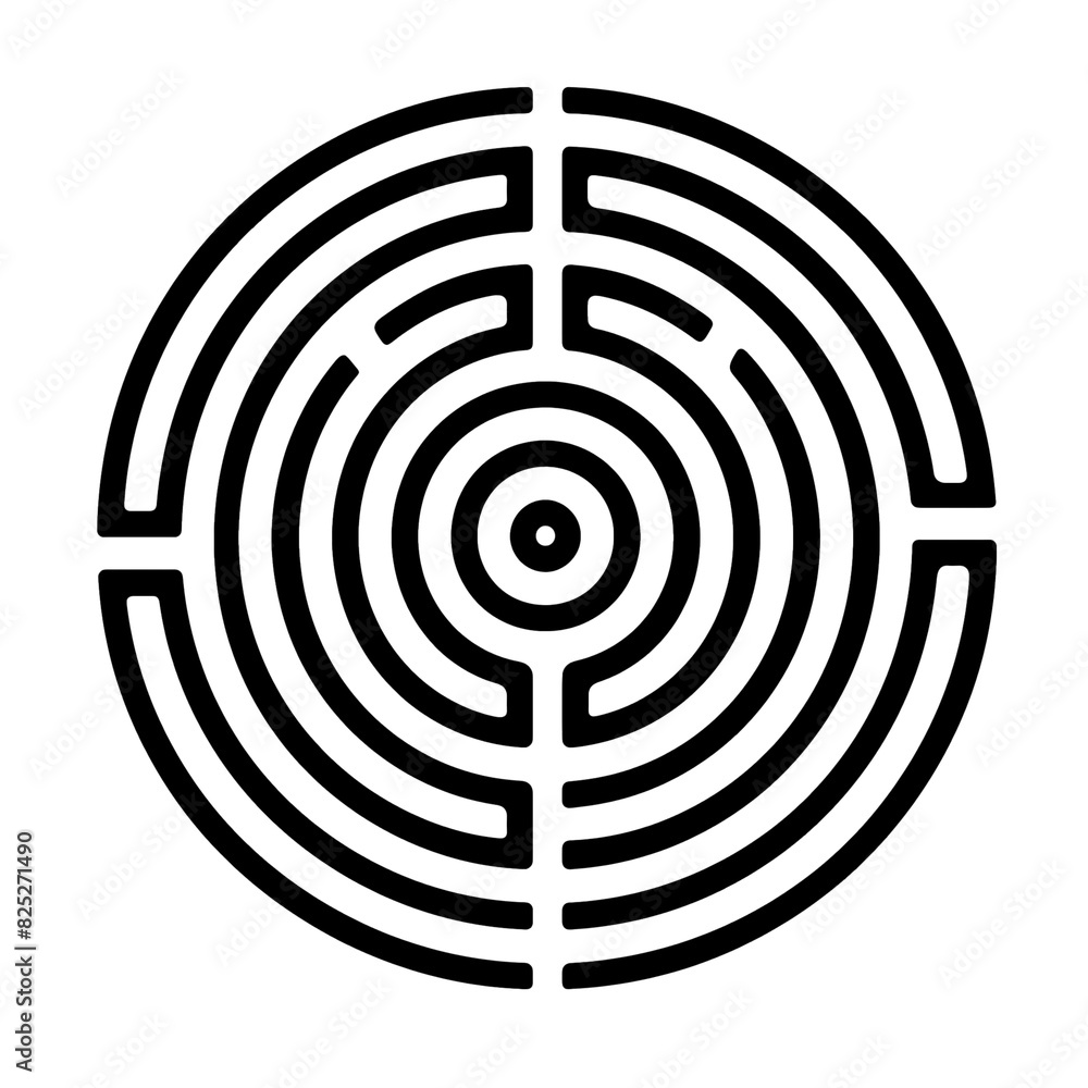Spiral labyrinth icon on transparent background. Spiral labyrinth icon on transparent background.