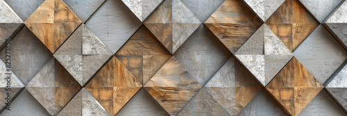a wall background with a soft sheen. Diamond-shaped tiles in a wood and timber block pattern. photo