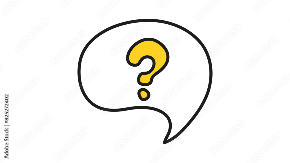 Question on a white speech bubble icon. Illustration on a white isolated background. Communication inclusion people concept. Question on a white speech bubble icon. Illustration on a white isolated background. Communication inclusion people concept.