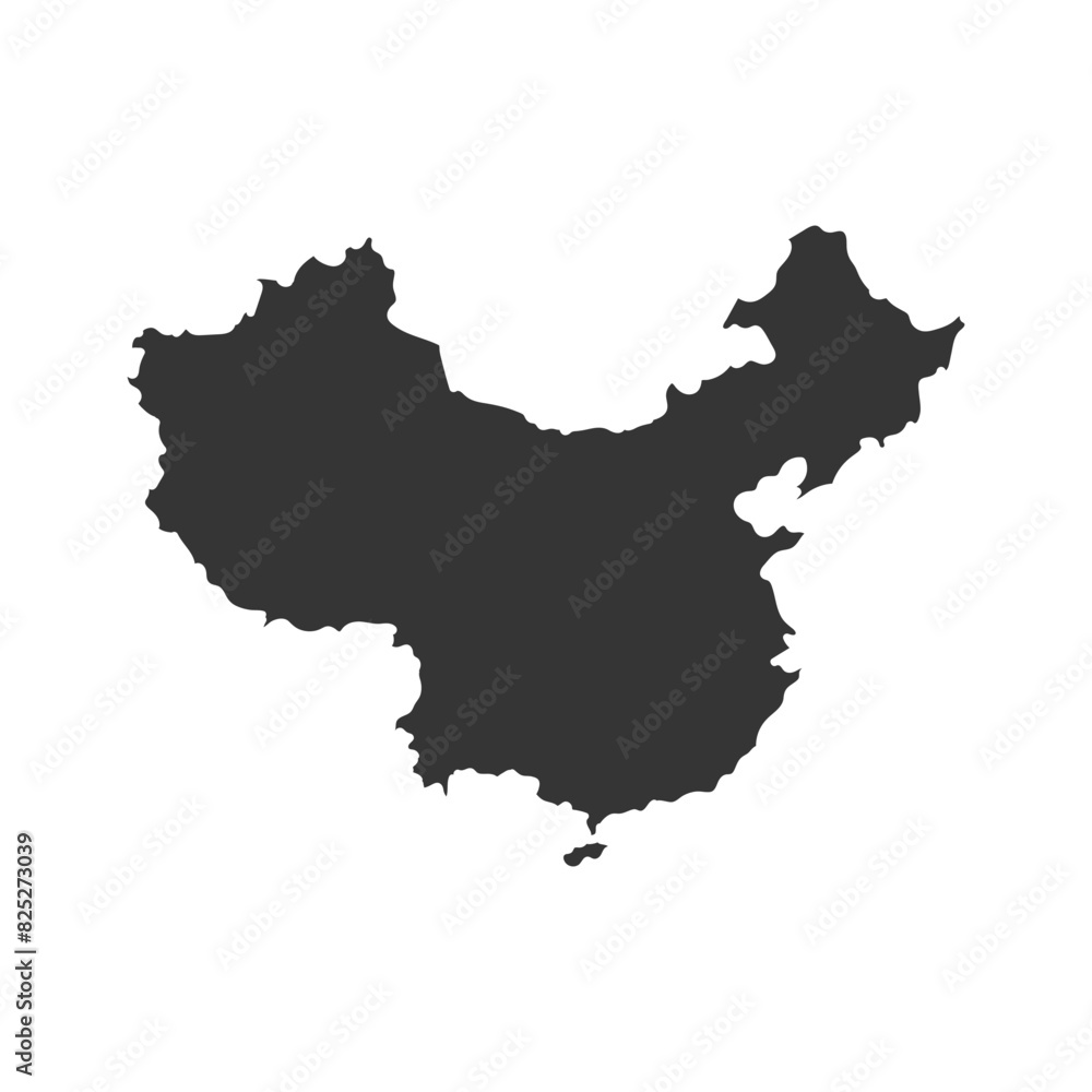 China Map Icon Silhouette Illustration. Chinese Vector Graphic ...