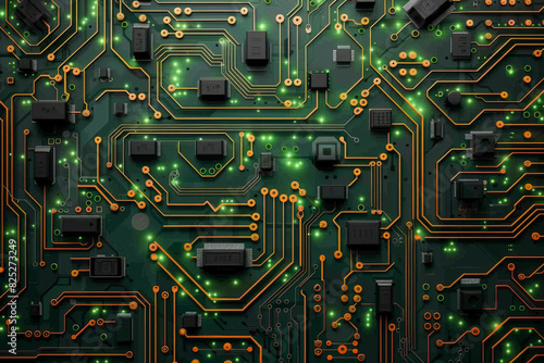 a detailed circuit board background, with interconnected electronic elements and circuits, representing the complexity and advancement of modern technology.