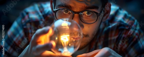 Worker Examining Dull Light...