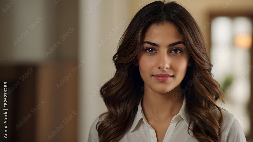 Young middle eastern woman laughing looking at the camera studio shot. Generative AI Young middle eastern woman laughing looking at the camera studio shot. Generative AI