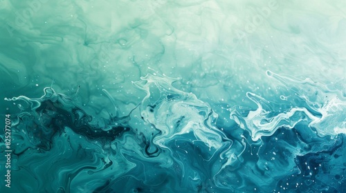 Abstract Blue and Green Fluid Art  Modern Artistic Background