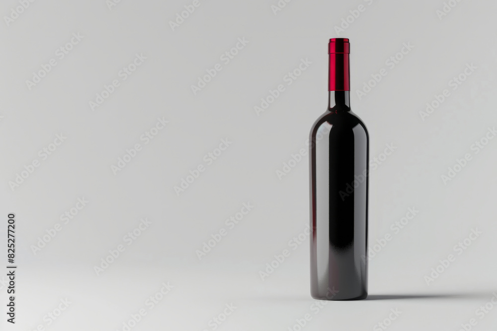 a red wine bottle mockup standing upright with a plain white background. a red wine bottle mockup standing upright with a plain white background.